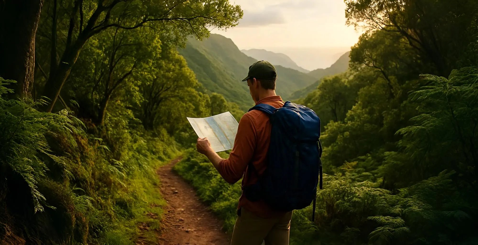 Hiker in nature by gpt wide banner