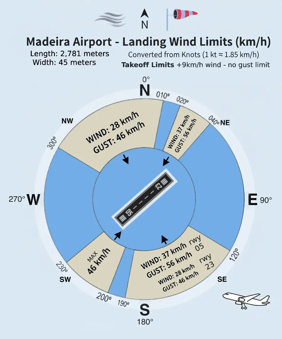 Airport wind speed limits landing