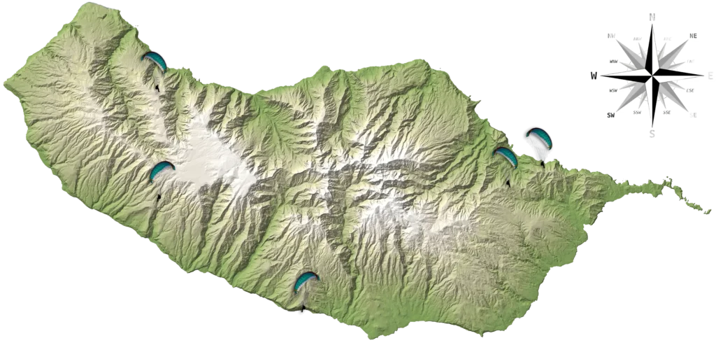 Madeira island some flight locations